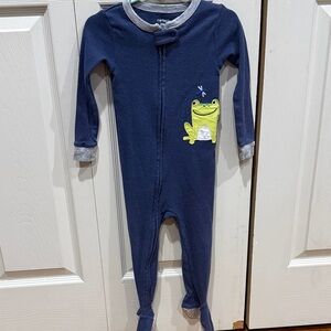 Carter's Dark Blue Frog Footed One Piece Pajama (24m)